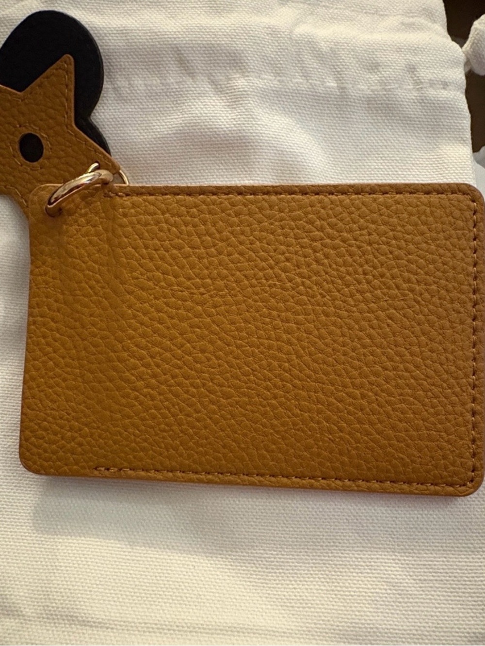 Dior Tan Leather Card Holder with Rose Cutout and Star Charm - Picture 4 of 4